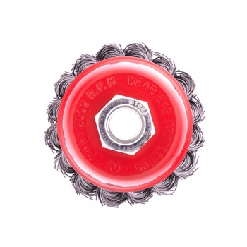 Perie pentru polizor unghiular, 65 mm, M14, cupa, sarma rasucita din otel, MTX Perie pentru polizor unghiular, 65 mm, M14, cupa, sarma rasucita din otel, MTX