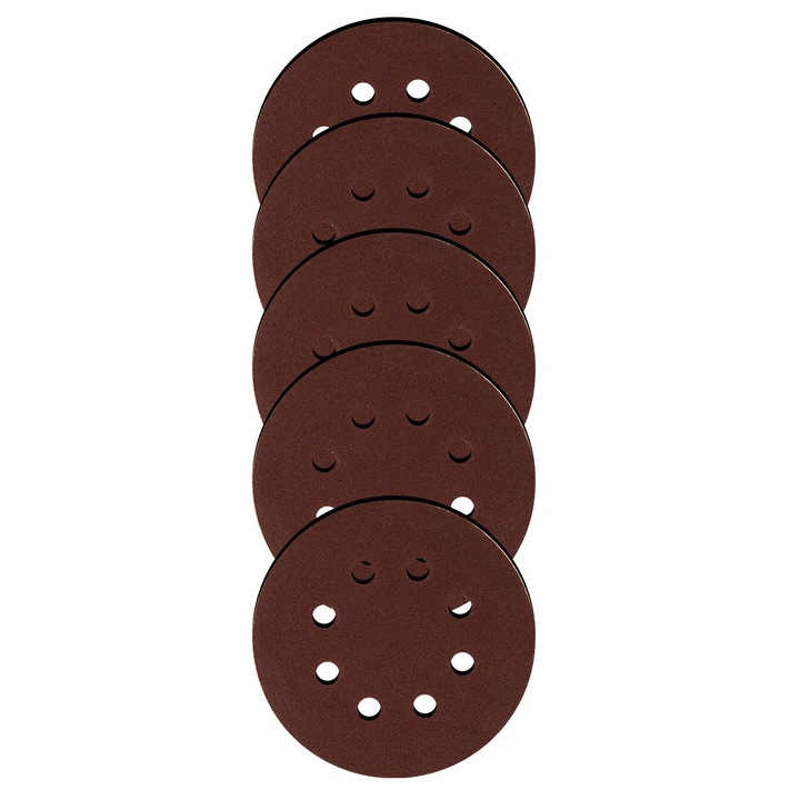 Set 5 buc disc abraziv pentru masina de slefuit, autoadeziv, perforat, P 220, 125 mm, MTX
