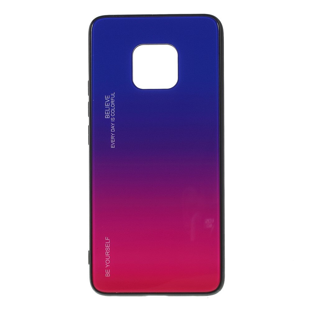Husa Huawei Mate 20 Pro - Sticla Spate si Margini Silicon, Degrade, Albastra/Purpurie