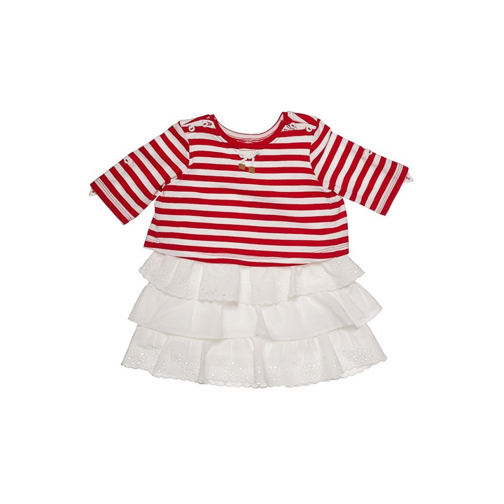 Rochita cu aspect 2in1, Mayoral, dungi, alb/rosu, Rosu/Alb