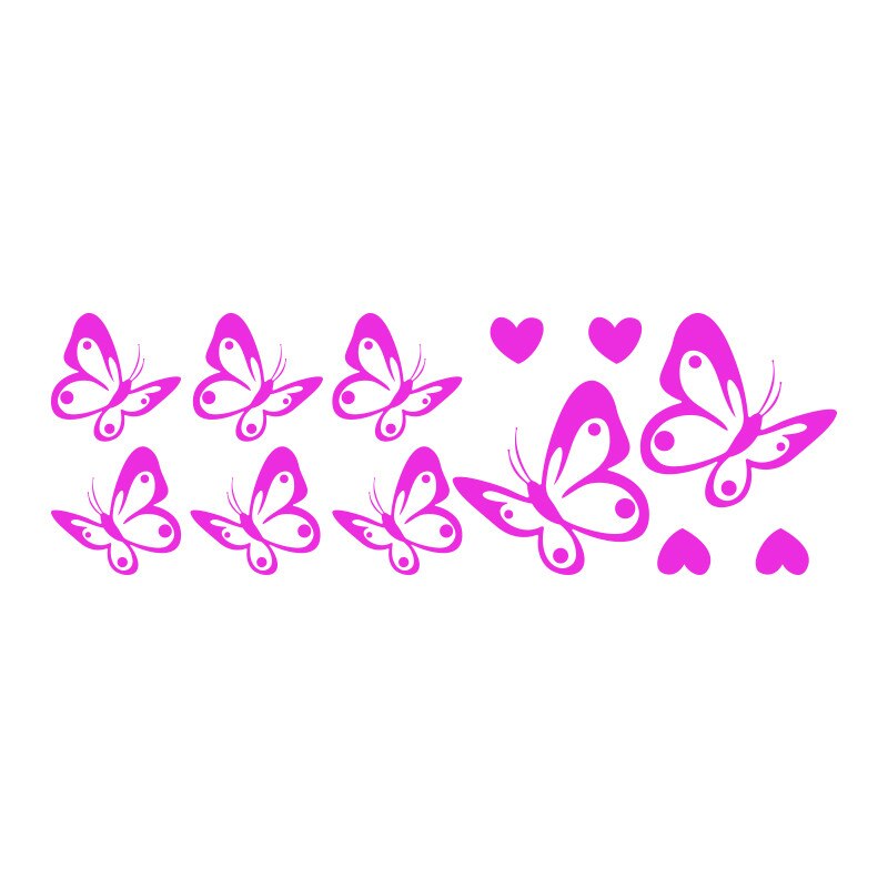 Sticker Auto - Smaer - Set de fluturi elegante - 60cm * 20cm - Roz