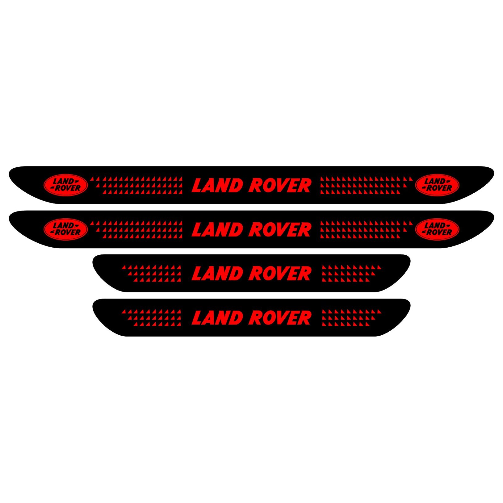 Set stickere praguri Land Rover, negru - rosu, sticker decorativ