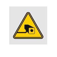 Eticheta Autoadeziva "atentie camera de filmat", Papre York, forma patrat, printat color, 90/90 mm