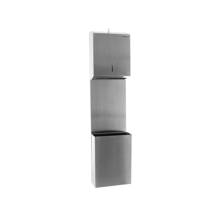 Dispenser Meco hajtogatott törülközők szemeteskosárral