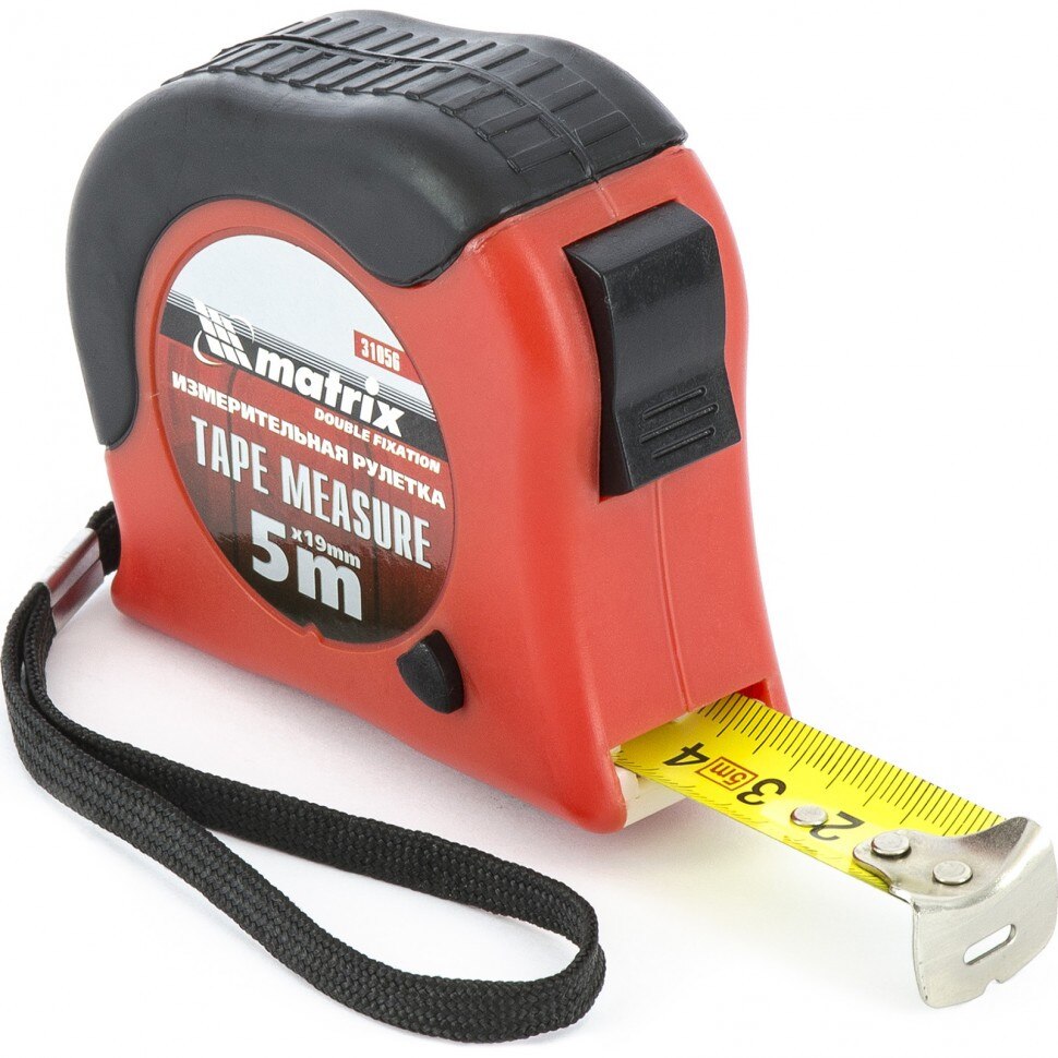 Ruleta Double fixation, 5 m x 19 mm, carcasa cauciucata, fixare dubla lenta, MTX