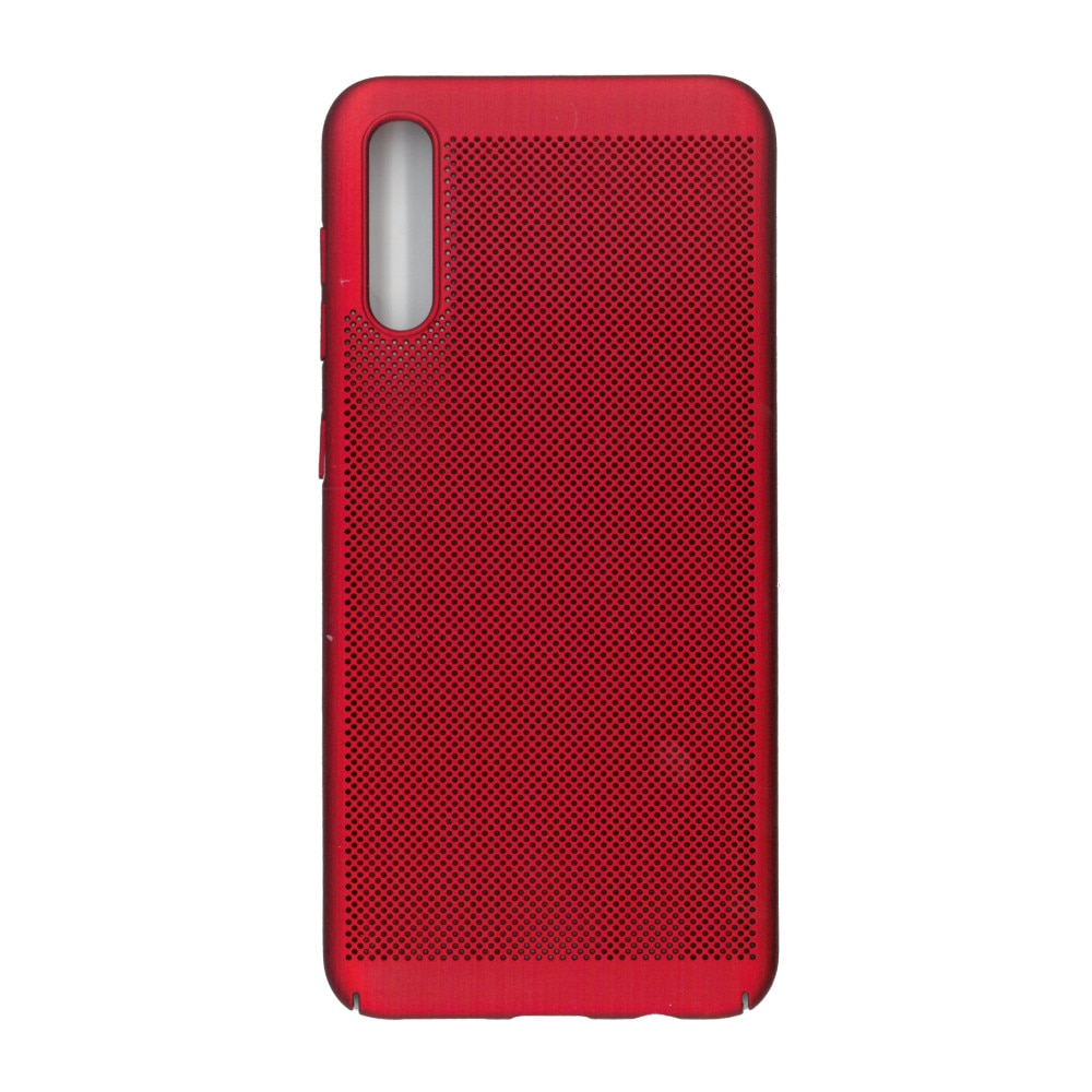 Husa spate cu perforatii pentru Samsung Galaxy A50 - EuroCELL Air Case, rosu