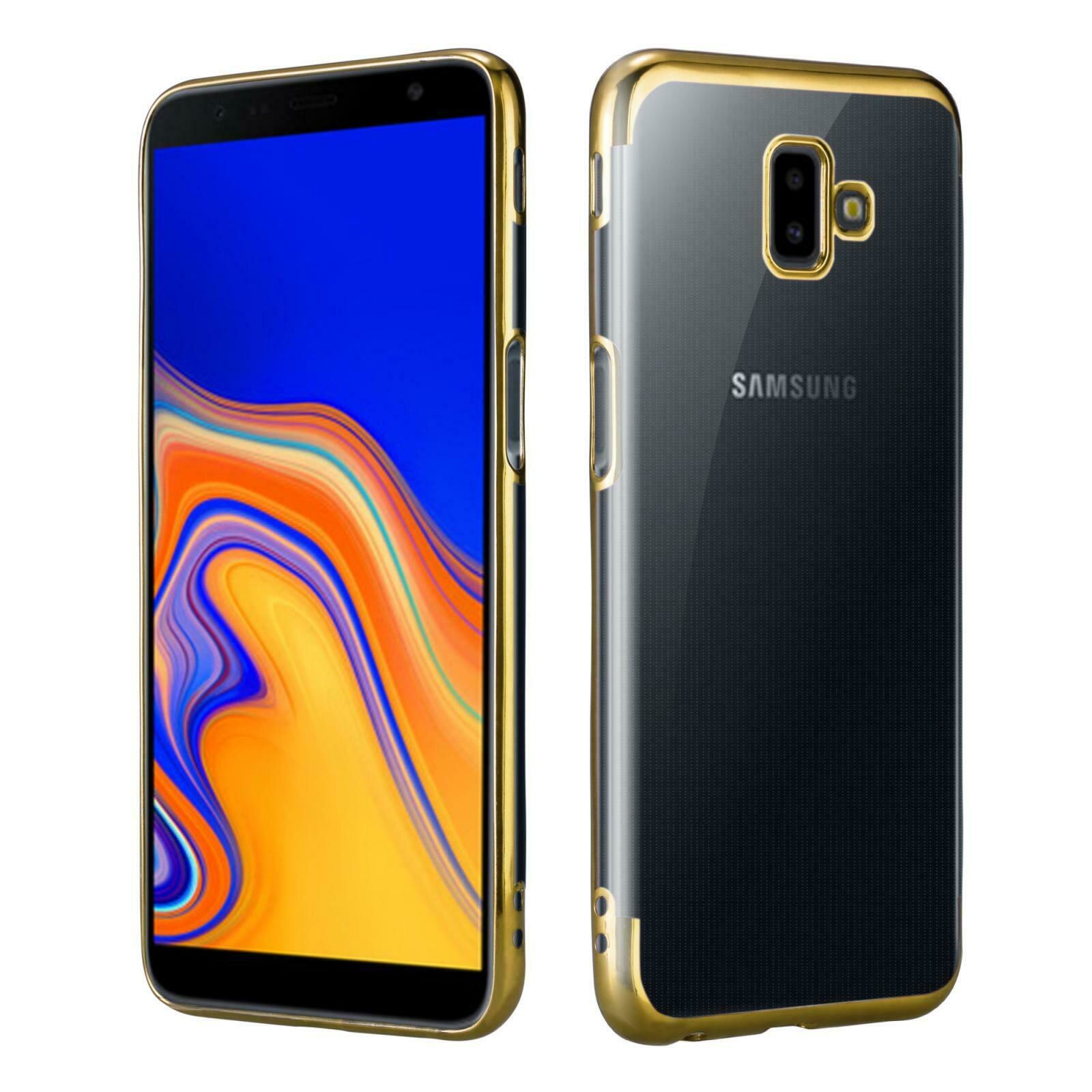 Husa Samsung Galaxy J4 PLUS TPU Transparenta / Gold