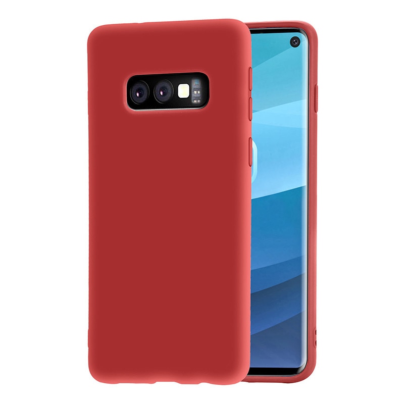Husa protectie spate silicon pentru Samsung Galaxy S10 E, bumper ultraslim, Rosu