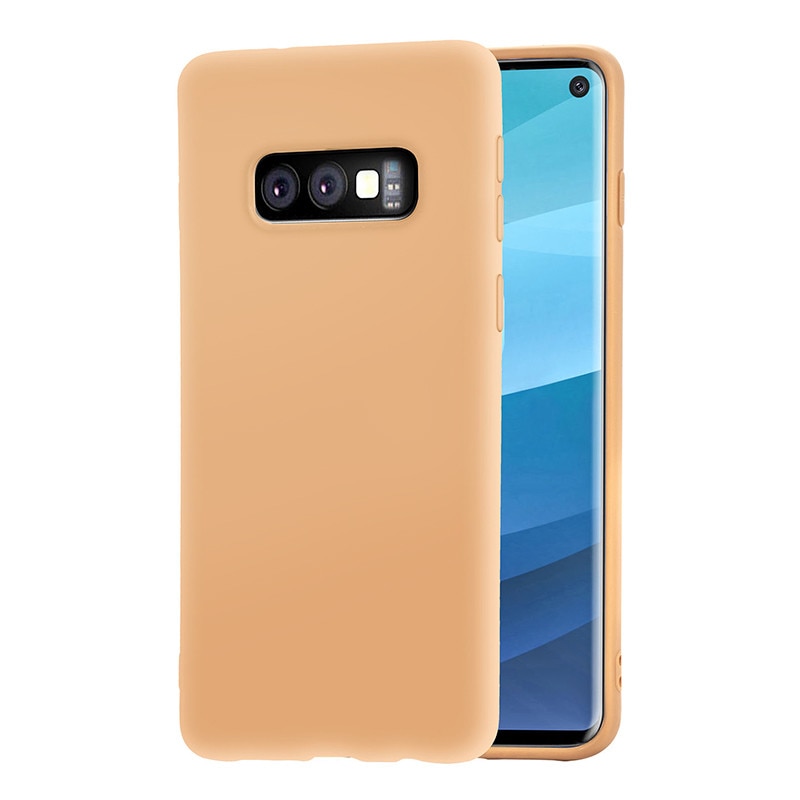 Husa protectie spate silicon pentru Samsung Galaxy S10 E, bumper ultraslim, Crem