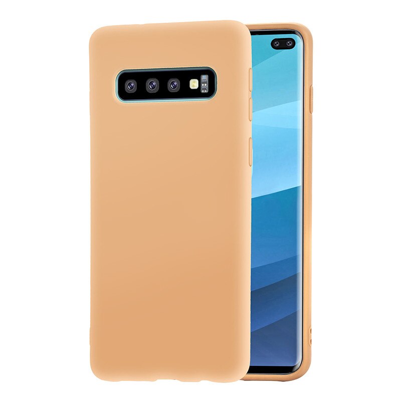 Husa protectie spate silicon pentru Samsung Galaxy S10 +/S10 Plus, bumper ultraslim, Crem, BBL822