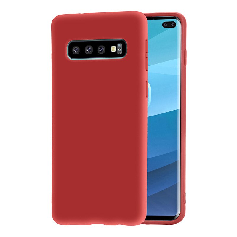 Husa protectie spate silicon pentru Samsung Galaxy S10 +/S10 Plus, bumper ultraslim, Rosu, BBL821
