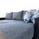 Coltar extensibil Leon, Reversibil, Lada depozitare, 244x148x90 cm gri stillo/negru