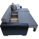 Coltar extensibil Leon, Reversibil, Lada depozitare, 244x148x90 cm gri stillo/negru
