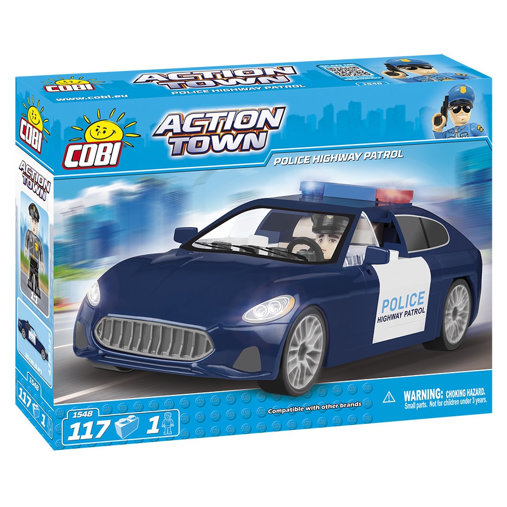 Set de constructie Cobi, Action Town, masina de politie (117pcs)
