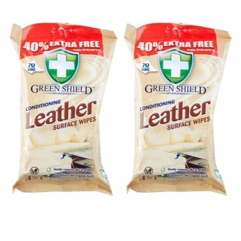 Set 140 servetele umede uz casnic pentru curatat suprafetele din piele, Green Shield Set 140 servetele umede uz casnic pentru curatat suprafetele din piele, Green Shield