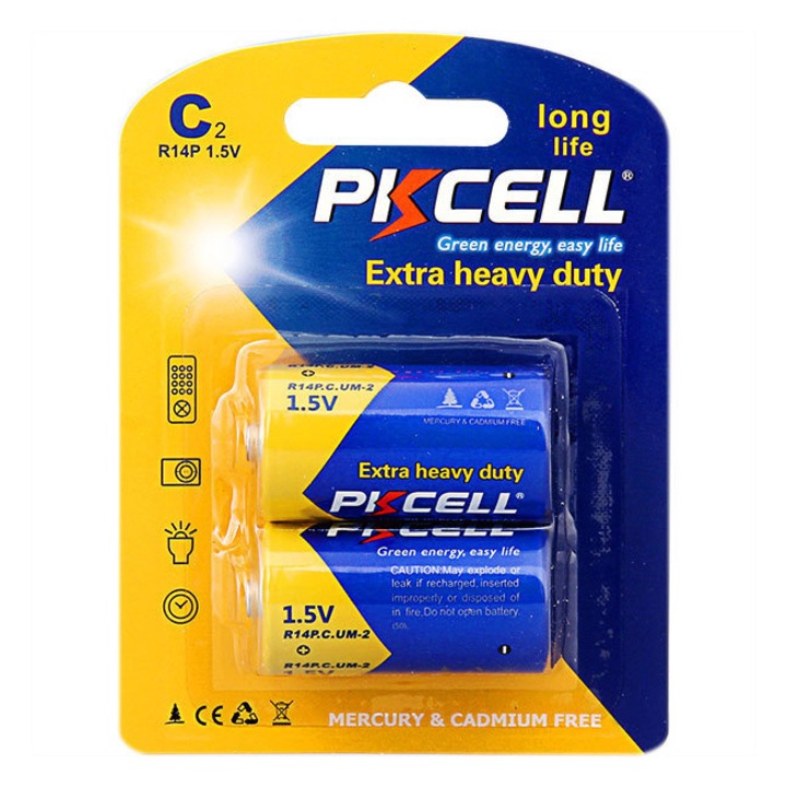 Féltartós elem extra heavy duty C 1,5V, 2 darabos Pkcell