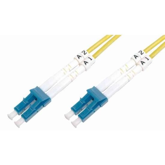 Cablu de retea din fibra optica , Digitus , duplex SM 9/125 OS2 LC/LC 3m , galben