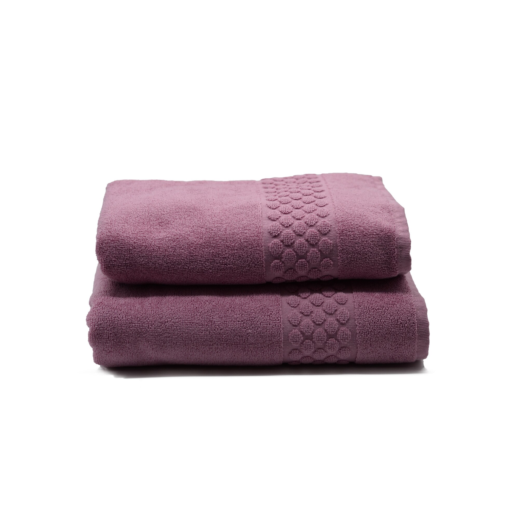 Set 2 prosoape, COZY TOWELS, Bumbac 100%, Roz deschis