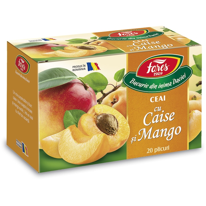 Ceai cu Caise si Mango, 20 plicuri, Fares