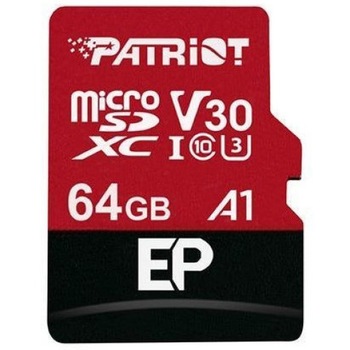 Card de memorie Patriot EP A1 Series MicroSDXC V30 64GB Clasa 10 UHS-I U3 Card de memorie Patriot EP A1 Series MicroSDXC V30 64GB Clasa 10 UHS-I U3