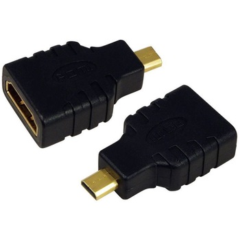 Adaptor , LogiLink , HDMI tip A mama la Micro HDMI Tip D tata , negru Adaptor , LogiLink , HDMI tip A mama la Micro HDMI Tip D tata , negru