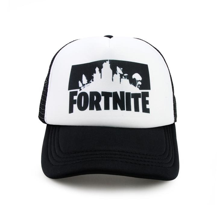 Sapca Fortnite alb cu negru, marime universala cu reglaj, logo model 1