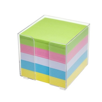 Cub hartie color cu suport de plastic transparent, Exc, 750 coli, 9 x 9 cm Cub hartie color cu suport de plastic transparent, Exc, 750 coli, 9 x 9 cm