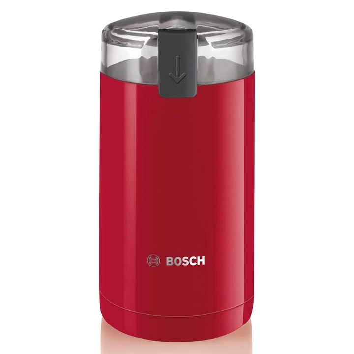 Rasnita de cafea Bosch TSM6A014R, 180 W, 75 g, cutit otel inoxidabil, Rosu