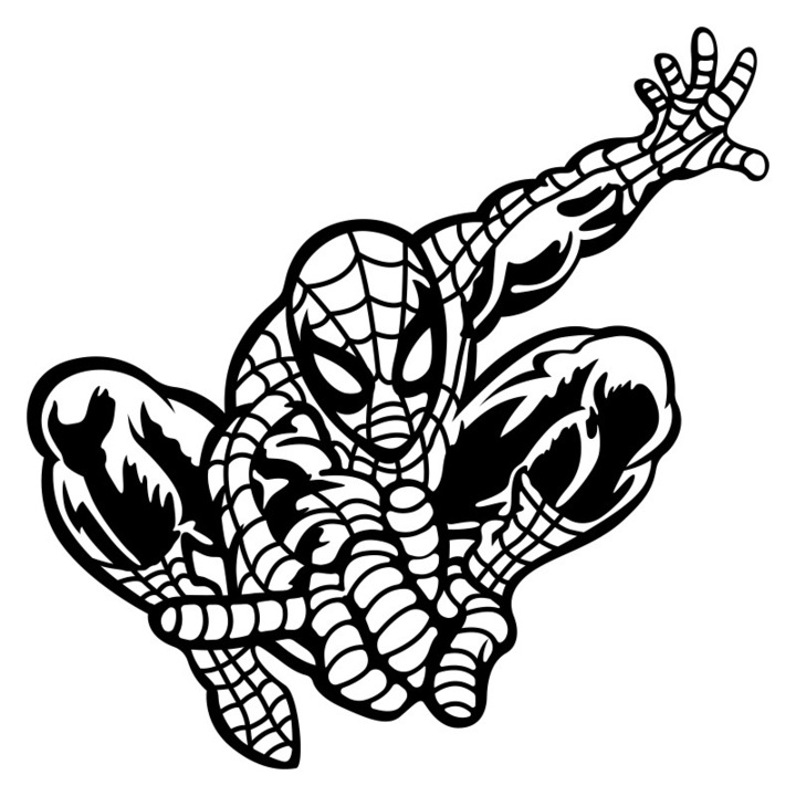Sticker Decorativ - SMAER - Omul Paianjen Spiderman - 100cm x 100cm - Negru