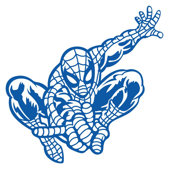 Sticker Decorativ - SMAER - Omul Paianjen Spiderman - 100cm x 100cm - Albastru