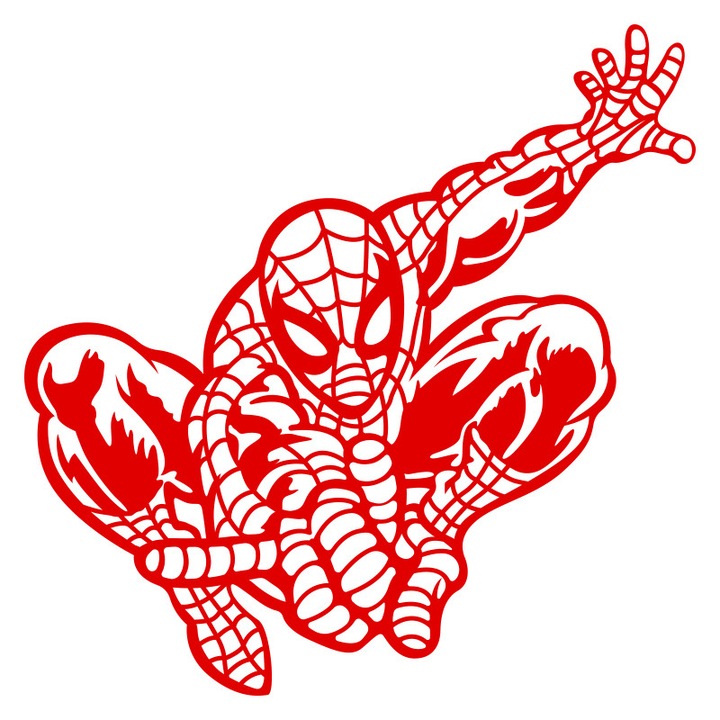 Sticker Decorativ - SMAER - Omul Paianjen Spiderman - 100cm x 100cm - Rosu