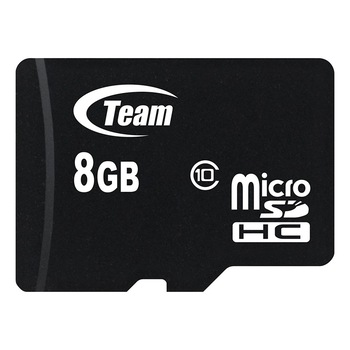 Card de memorie TEAM micro SDHC, 8GB, Class 10 with SD Adaptor Card de memorie TEAM micro SDHC, 8GB, Class 10 with SD Adaptor