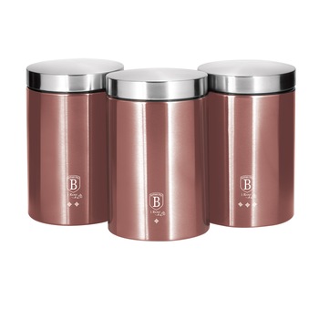 Cutii de depozitare metalica Berlinger Haus BH6270, set 3 piese, roz, I-Rose Collection Cutii de depozitare metalica Berlinger Haus BH6270, set 3 piese, roz, I-Rose Collection
