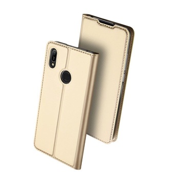 Husa Carte Dux Ducis Anti Amprenta pentru Huawei Y6 (2019) & Y6s (2019), Auriu Husa Carte Dux Ducis Anti Amprenta pentru Huawei Y6 (2019) & Y6s (2019), Auriu
