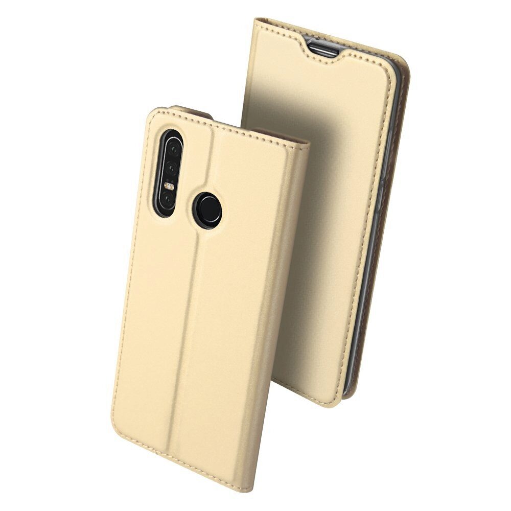 Husa Carte Dux Ducis Anti Amprenta pentru Huawei P30 Lite, Auriu