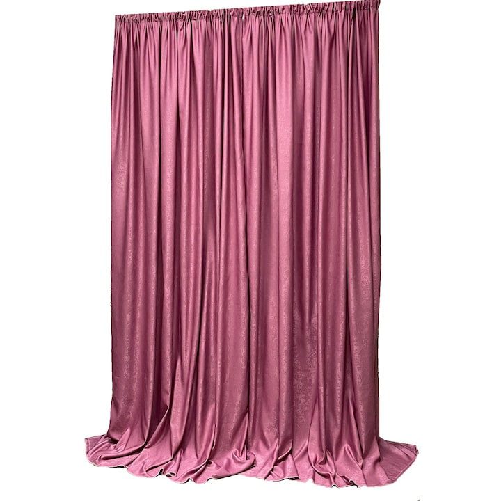 Set draperii semiopace, uni, culoare roz, colectia 