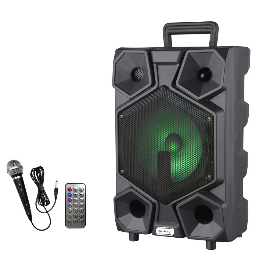 Boxa activa cu bluetooth tip troller, Ailiang, 30W, Jocuri de lumini, Microfon cu fir, Telecomanda