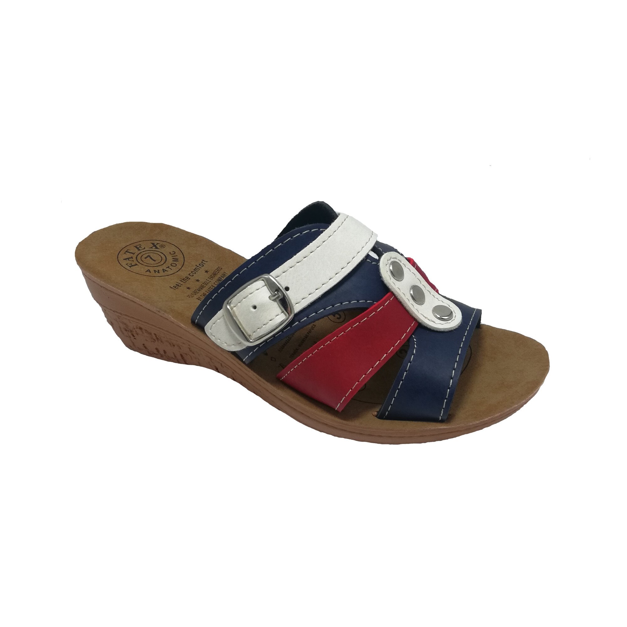 Papuci Marin, Bleumarin/Alb, 39