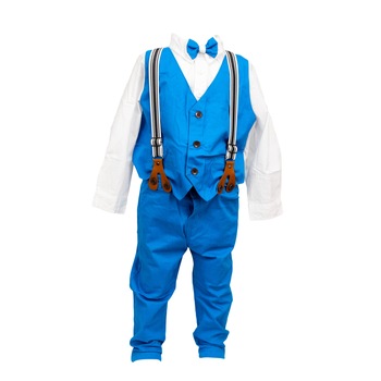 Costum botez, model Basic Trendy, culoare bleu, varsta 9-12 luni Costum botez, model Basic Trendy, culoare bleu, varsta 9-12 luni