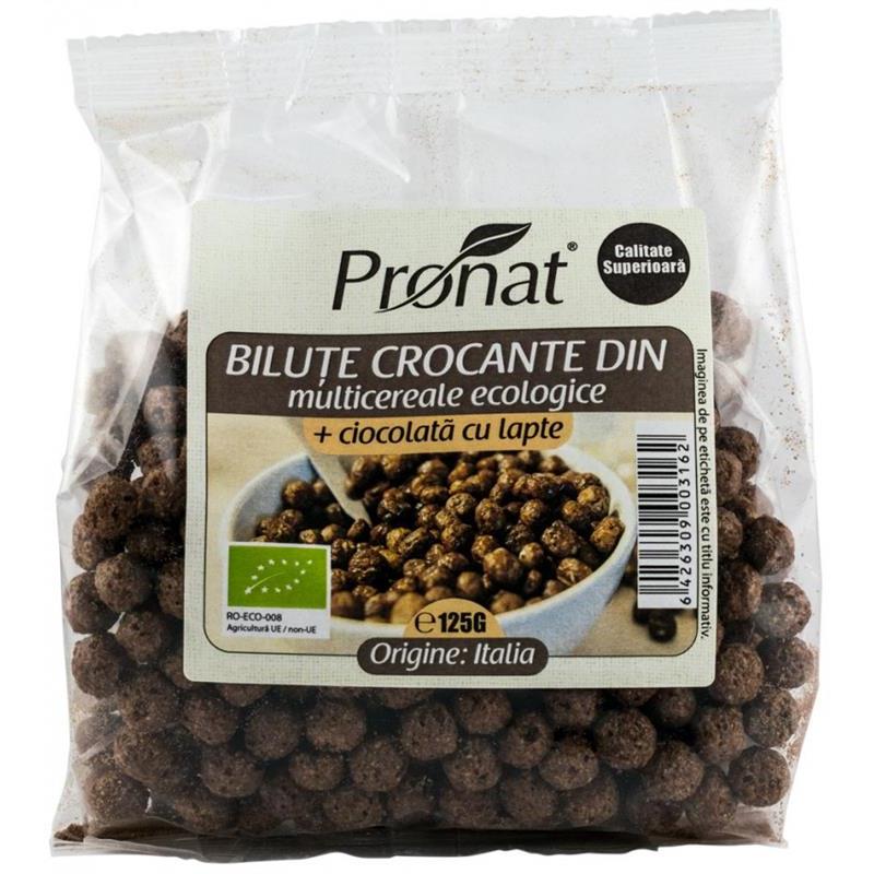 Bilute Bio Crocante din Multicereale si Ciocolata Pronat 125gr