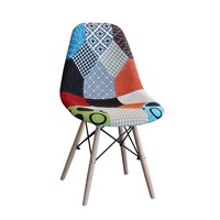 Scaun Joy, Model Patchwork, Tapitat Textil, Picioare Lemn