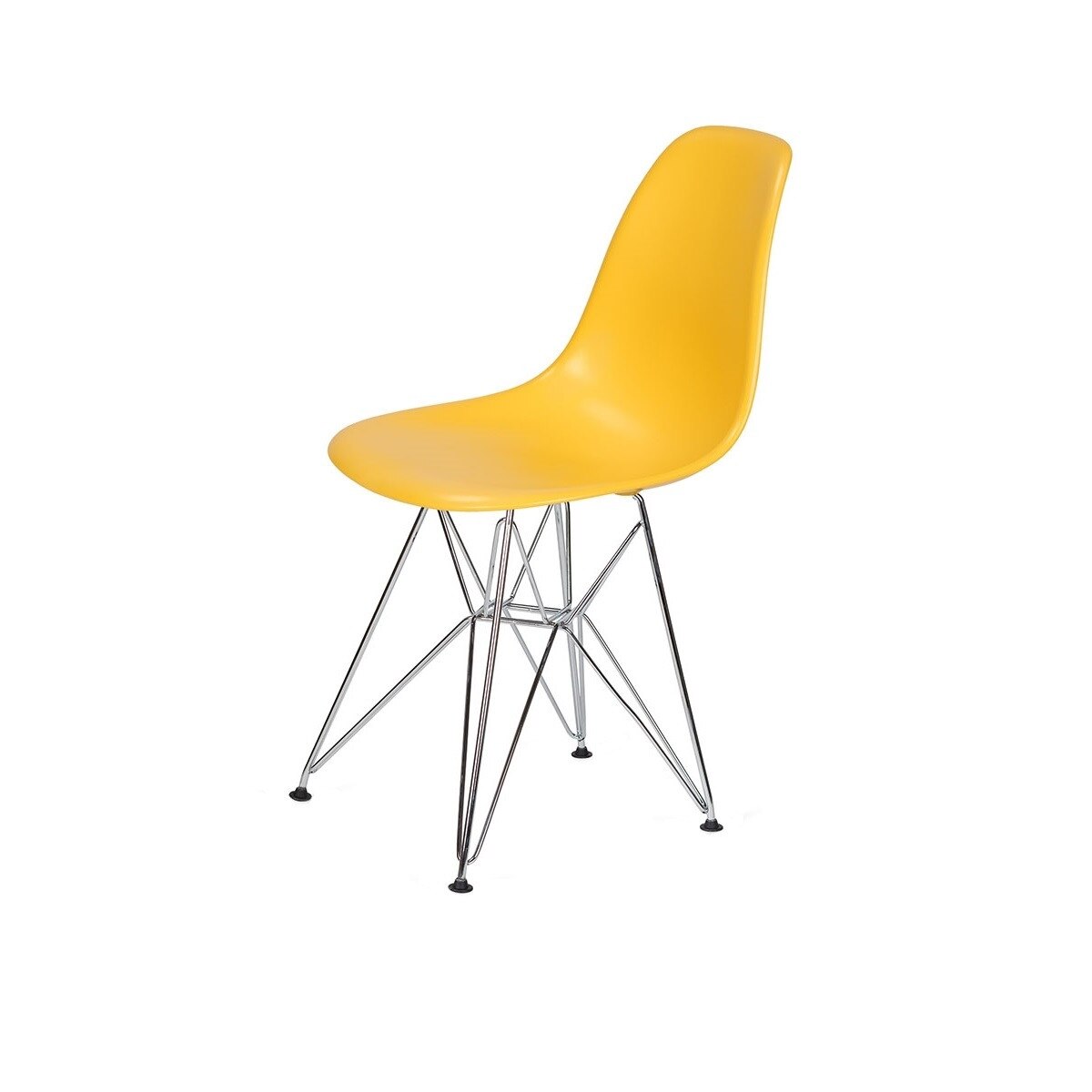 Scaun din plastic cu picioare chromate, Karol, 41.5 cm, Roz