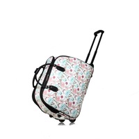 Geanta voiaj dama Paris, Alb/Bleu