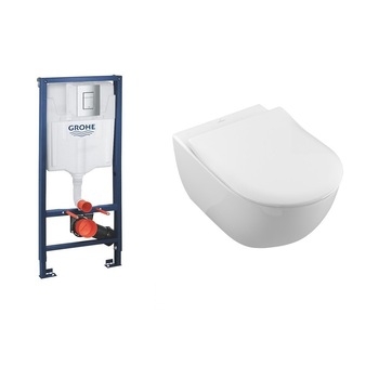 Set complet vas wc suspendat Villeroy&Boch Subway 2.0 cu rezervor incastrat Grohe Rapid SL si clapeta Skate Cosmo crom Set complet vas wc suspendat Villeroy&Boch Subway 2.0 cu rezervor incastrat Grohe Rapid SL si clapeta Skate Cosmo crom