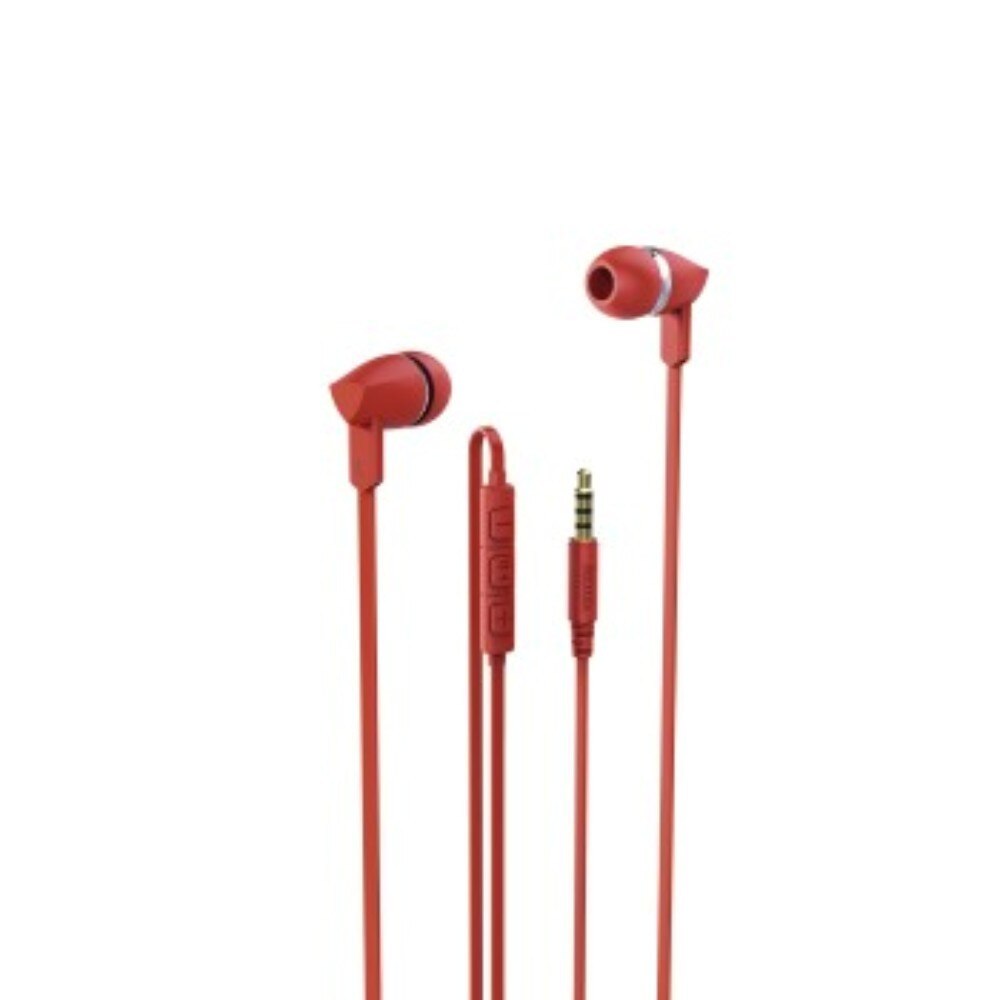 Casti in ear cu fir EVO Hama Basic + cu functie handsfree, rosu