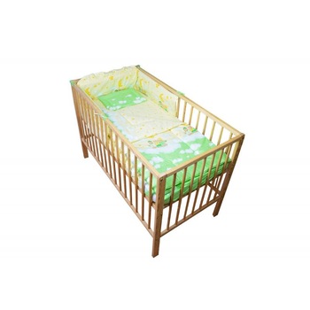 Lenjerie patut cu 4 piese 120x60 cm Teddy Norisori verde Lenjerie patut cu 4 piese 120x60 cm Teddy Norisori verde