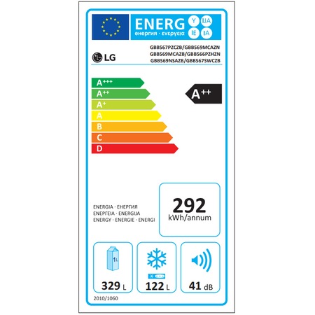 Combina frigorifica LG GBB569MCAZB, 445 l, No Frost, Compresor linear inverter, Smart Diagnosis, WIFI, Clasa A++, H 185 cm, Negru