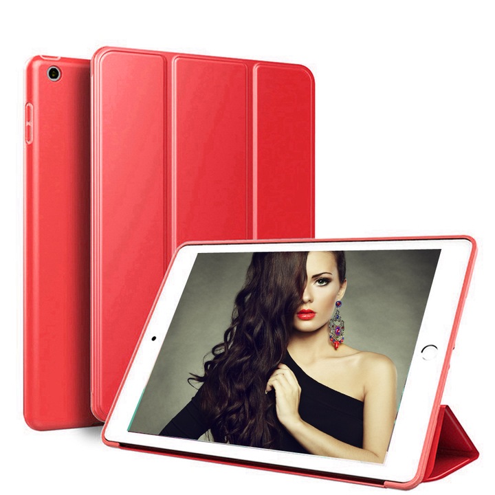 Husa Tableta Smart Cover Leather Apple Ipad Pro 12.9Inch 2018, Ipad Case 3rd Generation 12.9Inch Protejeaza 360 Deluxe Piele Red