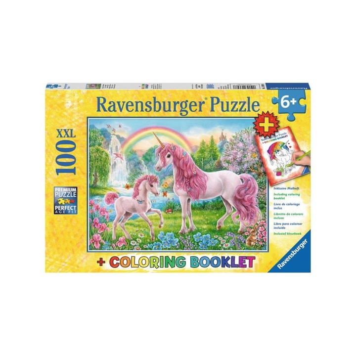 Ravensburger 100 db-os XXL puzzle színezővel - Varázslatos unikornis (13698)