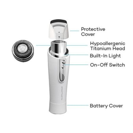 Epilator facial cu led NuBrilliance HAIRLESS, cap din titan